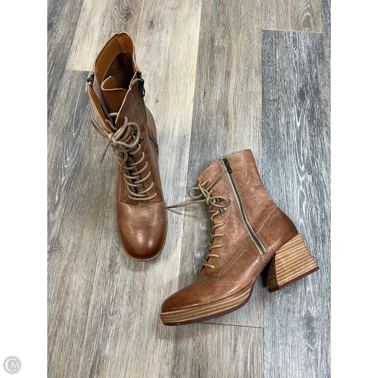 Boots Ankle Heels By Kork Ease In Tan, Size: 10