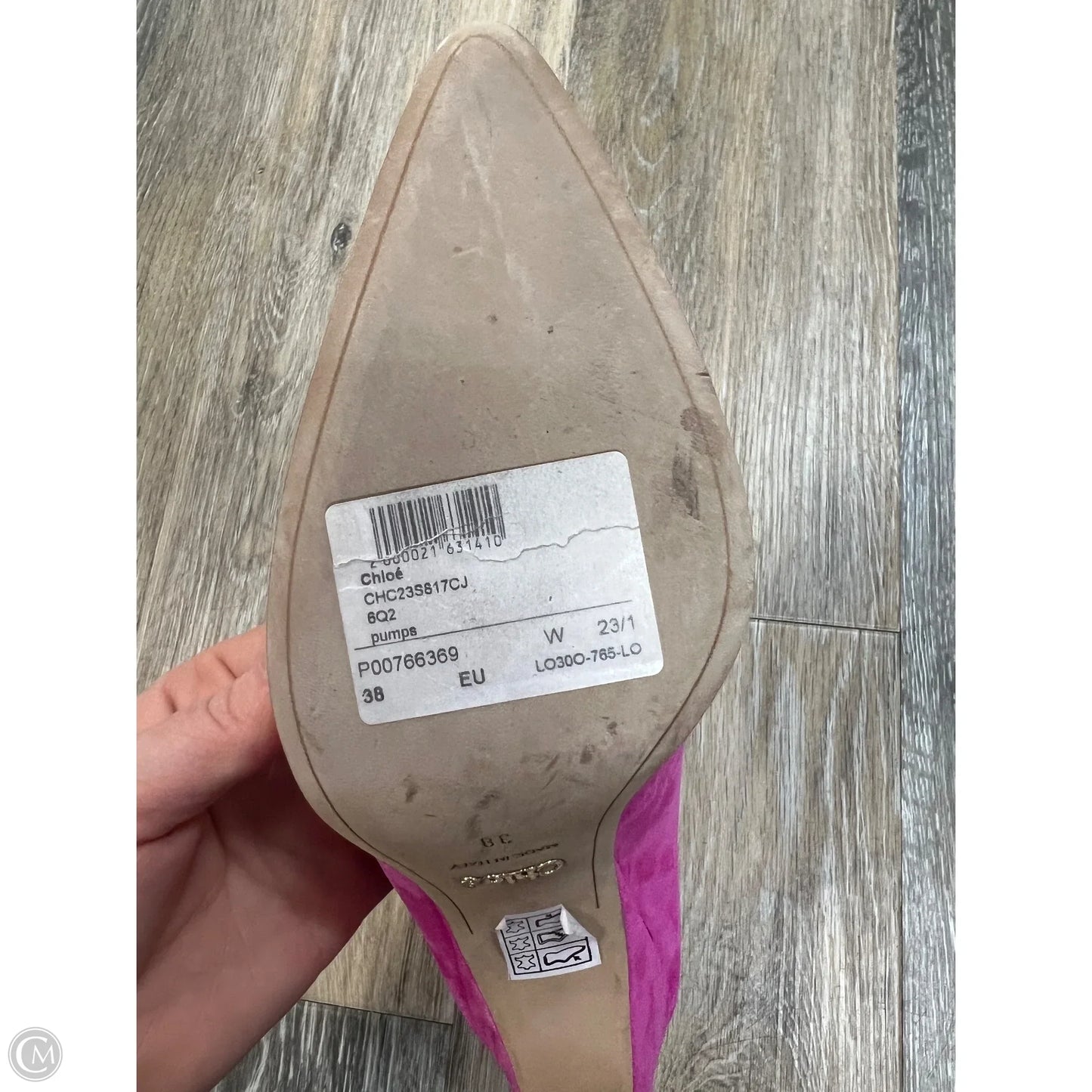 Shoes Luxury Designer By Chloe In Pink, Size: 8/38