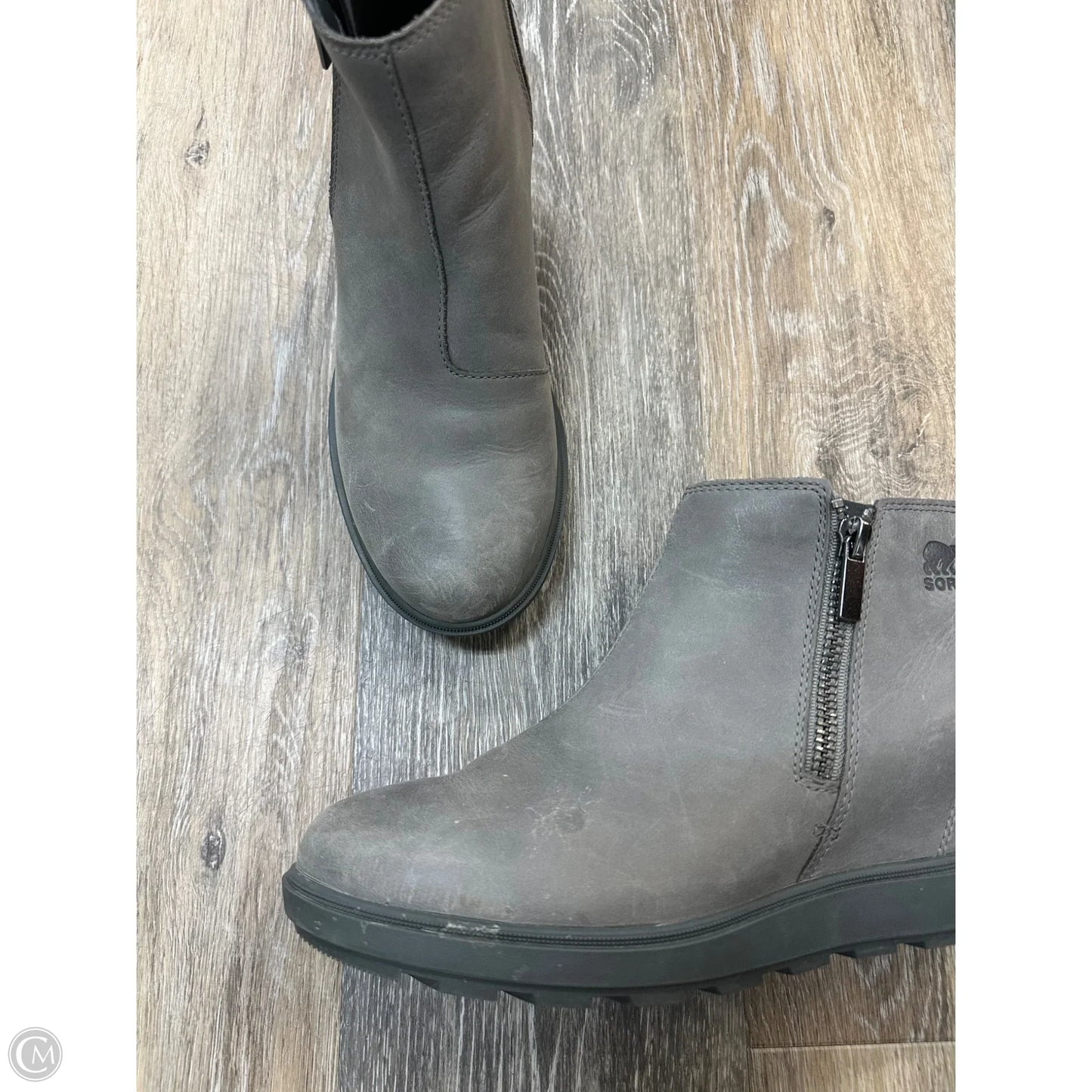 Boots Ankle Heels By Sorel In Grey, Size: 9.5