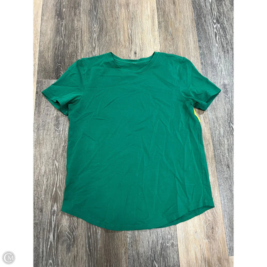 Athletic Top Short Sleeve By Lululemon In Green, Size: M