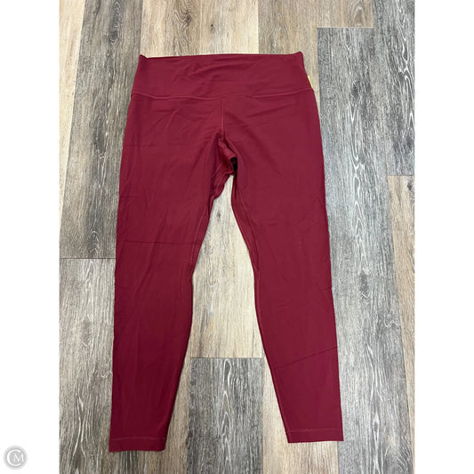 Athletic Leggings By Lululemon In Pink, Size: 16