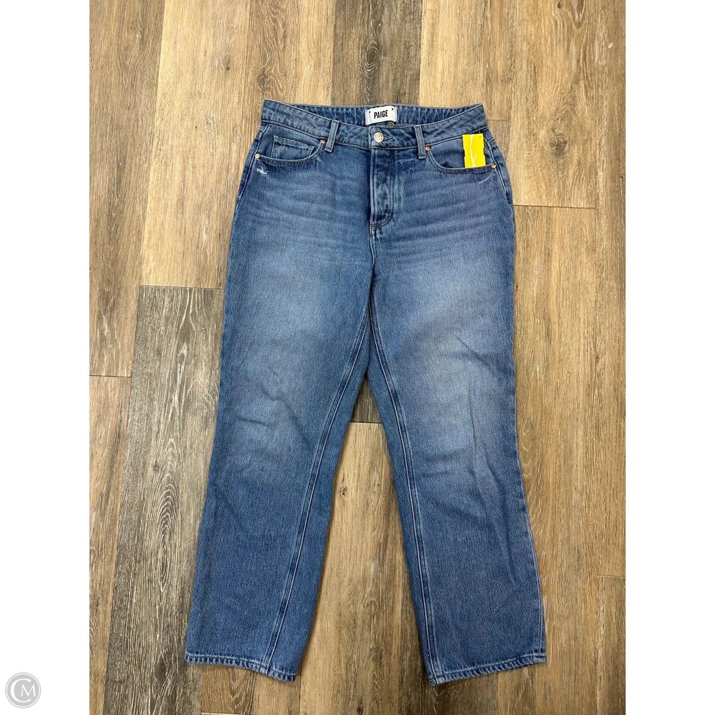 Jeans Straight By Paige In Blue Denim, Size: 4