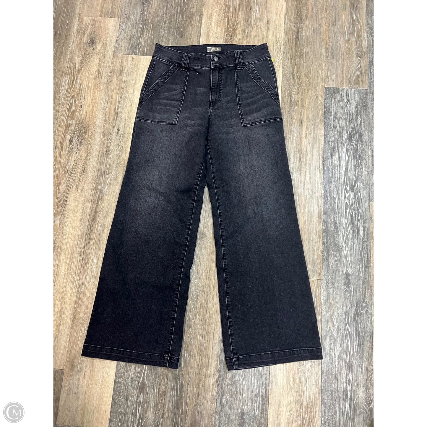 Jeans Straight By Kut In Black Denim, Size: 10