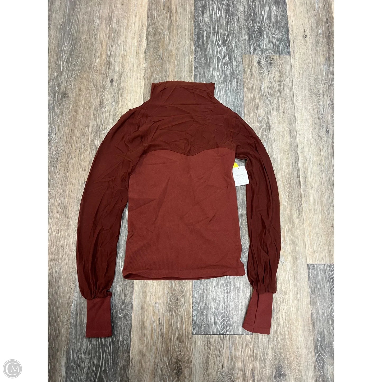 Blouse Long Sleeve By Free People In Brown, Size: M/L