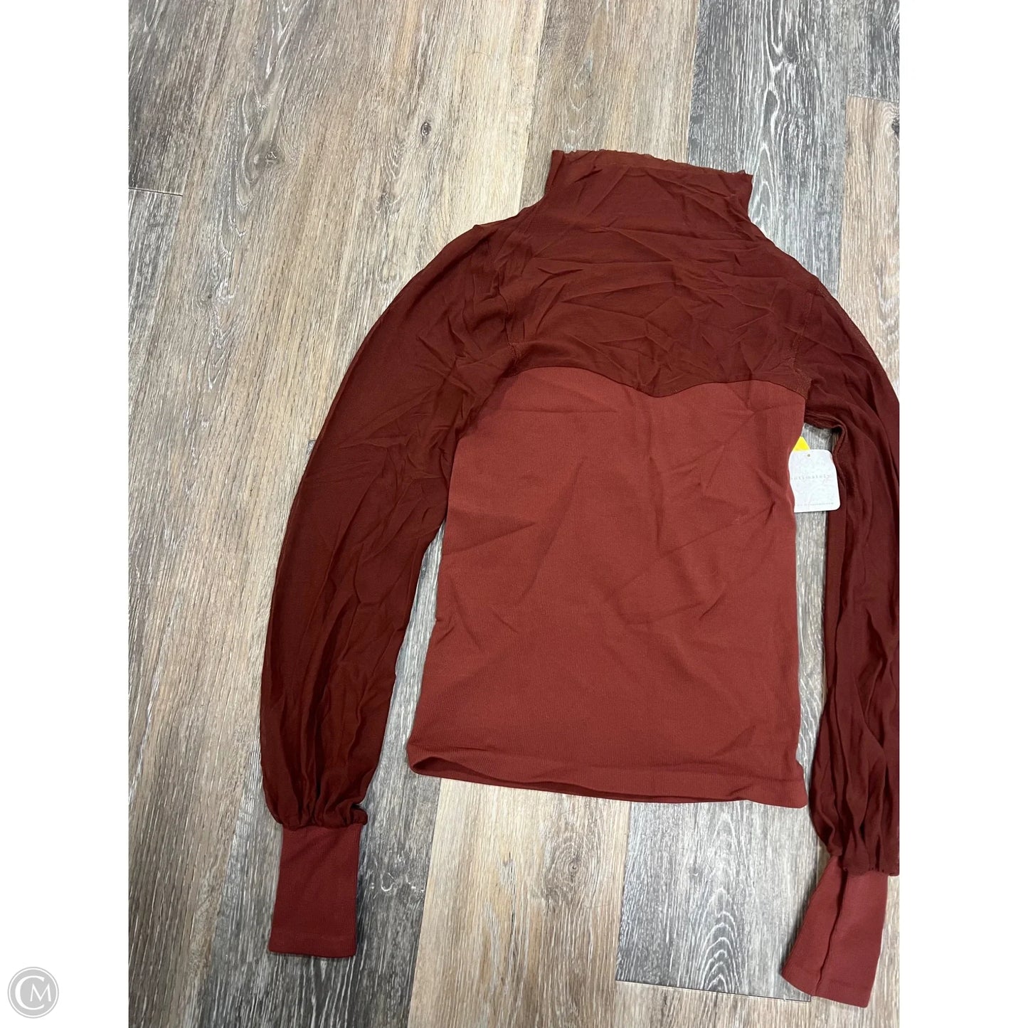 Blouse Long Sleeve By Free People In Brown, Size: M/L