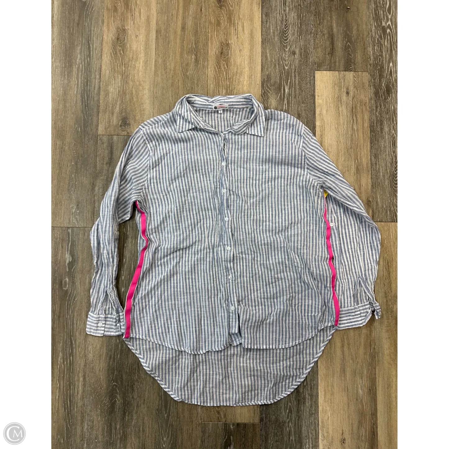 Blouse Long Sleeve By Sundry In Striped Pattern, Size: L