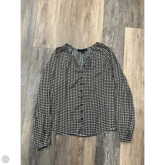 Blouse Long Sleeve By Sanctuary In Black & Tan, Size: S