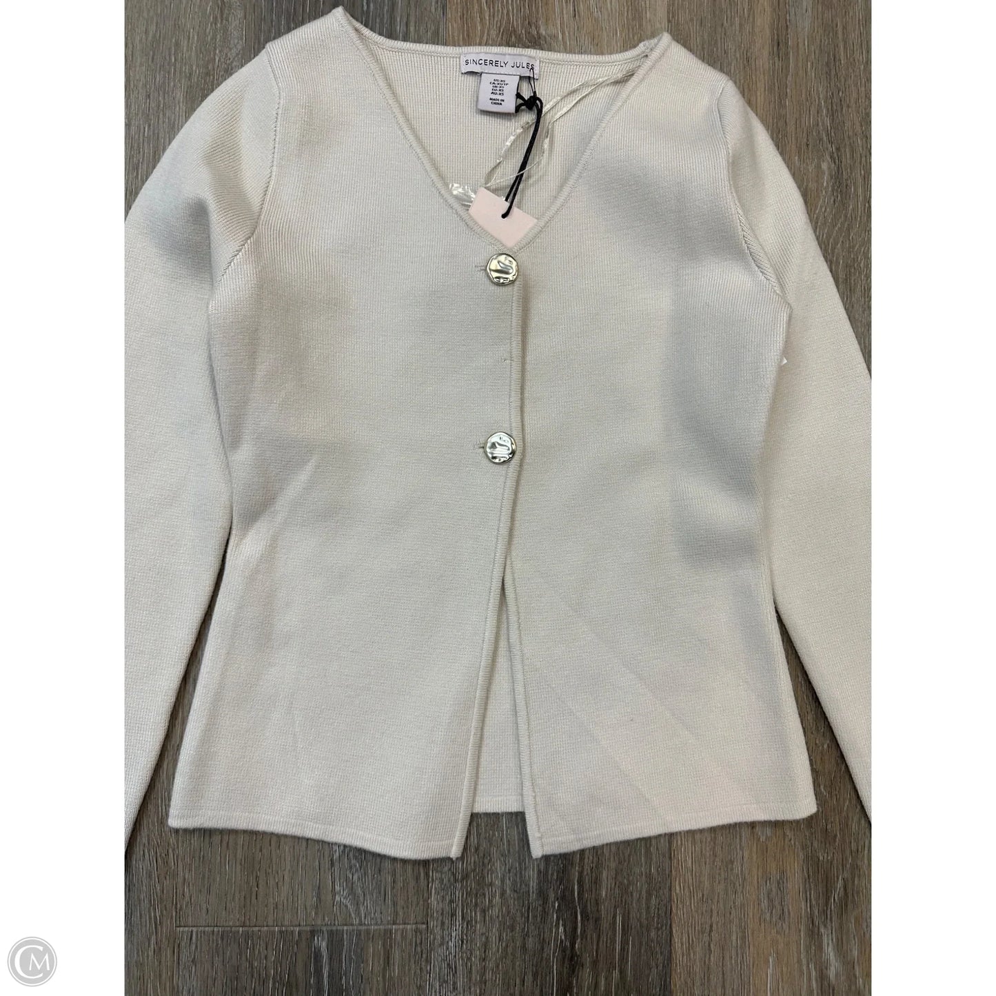 Sweater Cardigan By Sincerely Jules In Cream, Size: Xs