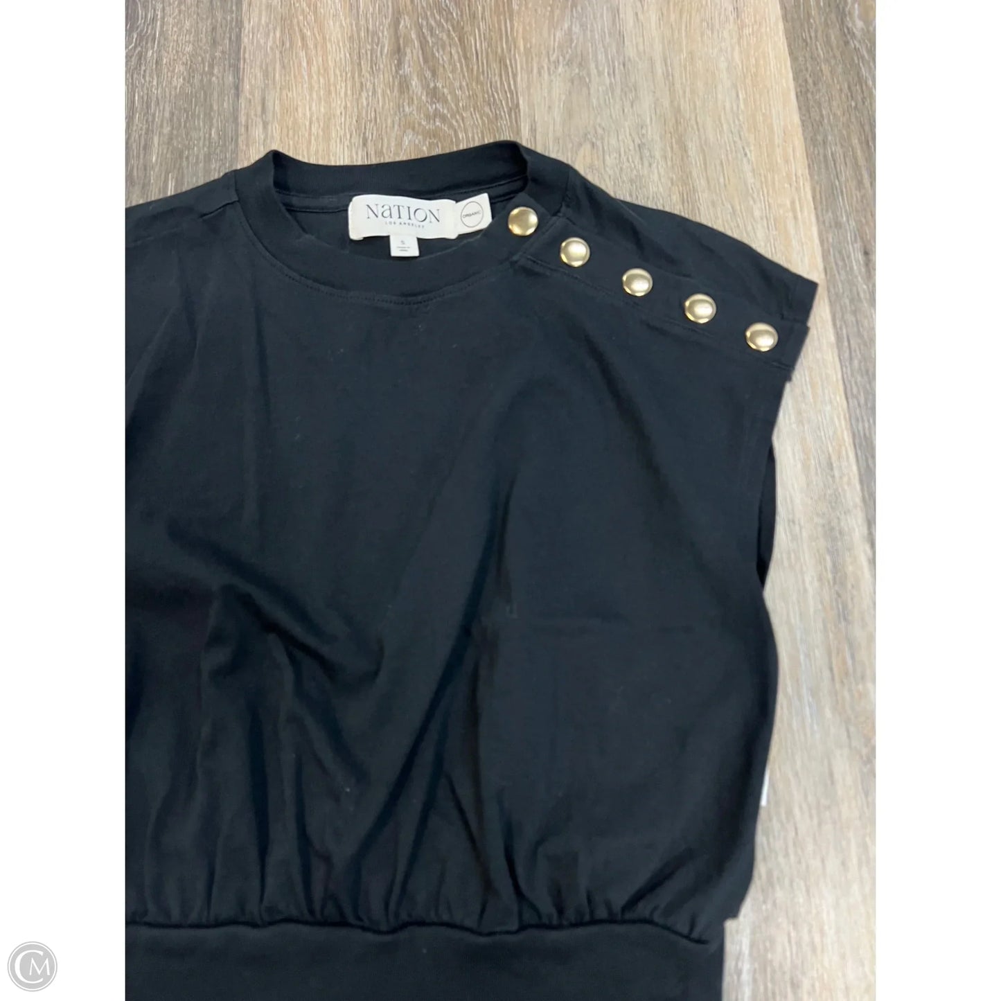 Top Short Sleeve By Nation In Black, Size: S