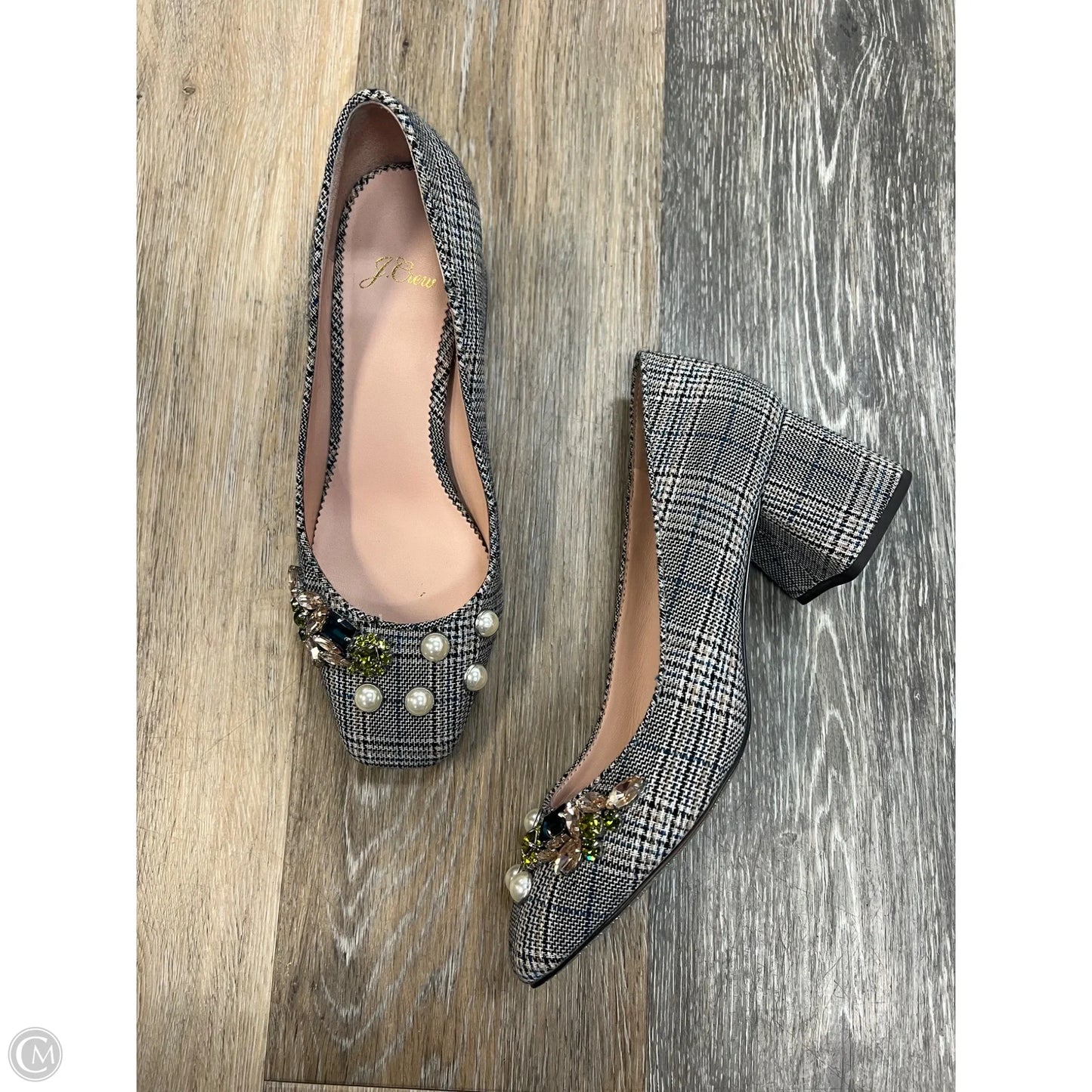 Shoes Heels Block By J. Crew In Plaid Pattern, Size: 7