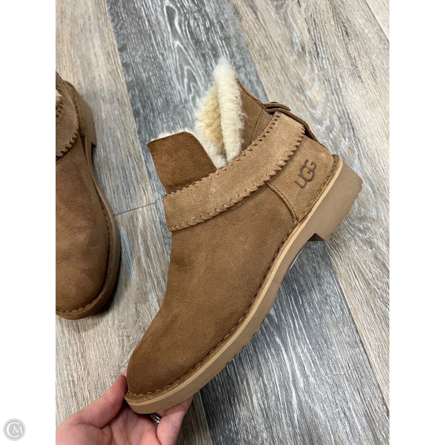 Boots Designer By Ugg In Brown, Size: 7