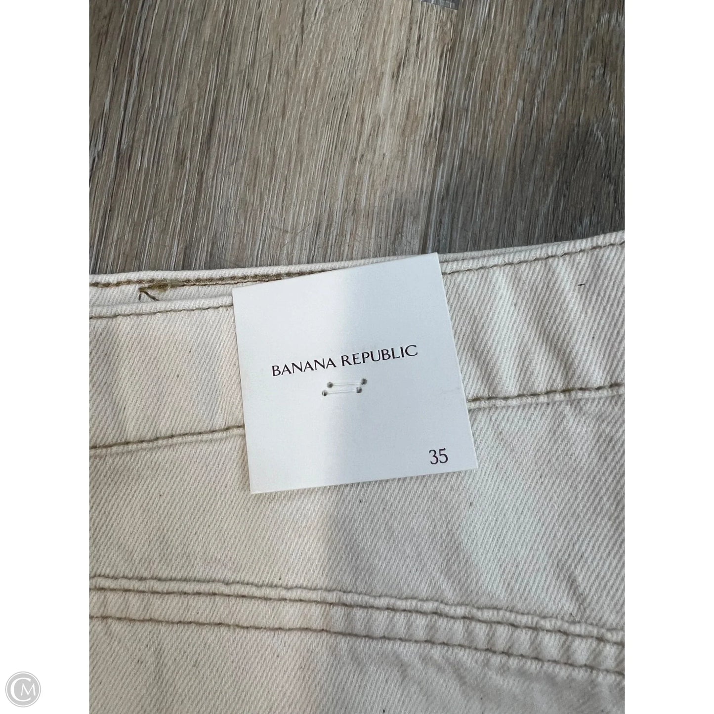 Jeans Crop Wide Leg By Banana Republic In Cream Denim, Size: 17/35