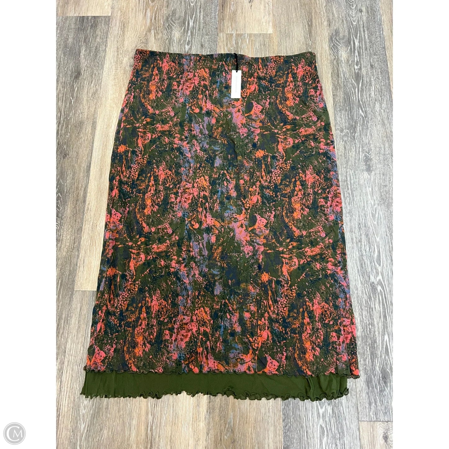 Skirt Midi By Banana Republic In Green & Pink, Size: Xxl