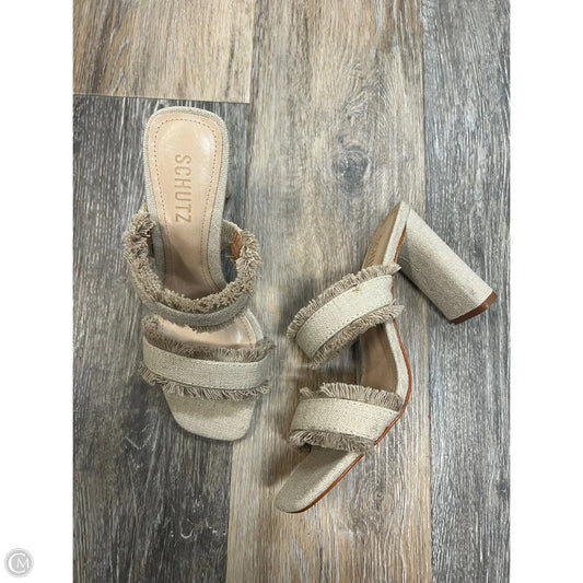 Sandals Heels Block By Schutz In Tan, Size: 7