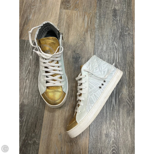 Shoes Sneakers By P448 In Gold & White, Size: 7