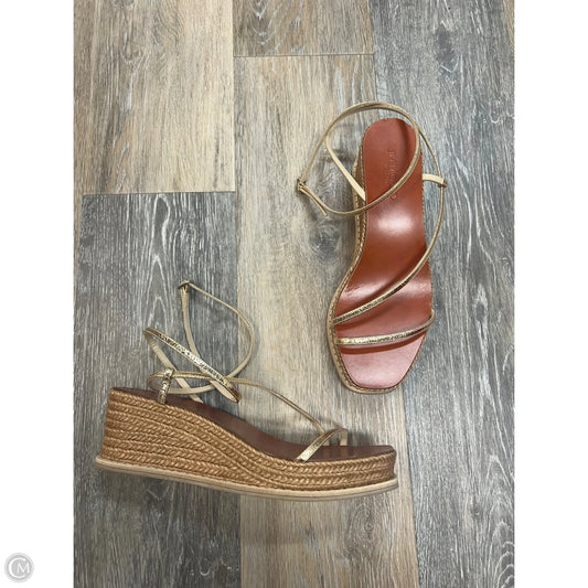 Sandals Luxury Designer By Jimmy Choo In Gold, Size: 7.5/37.5