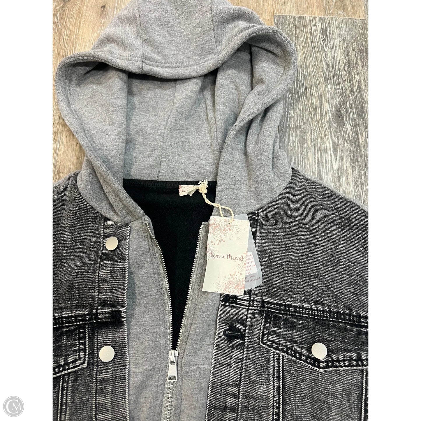 Jacket Other By Hem & Thread In Black & Grey, Size: L
