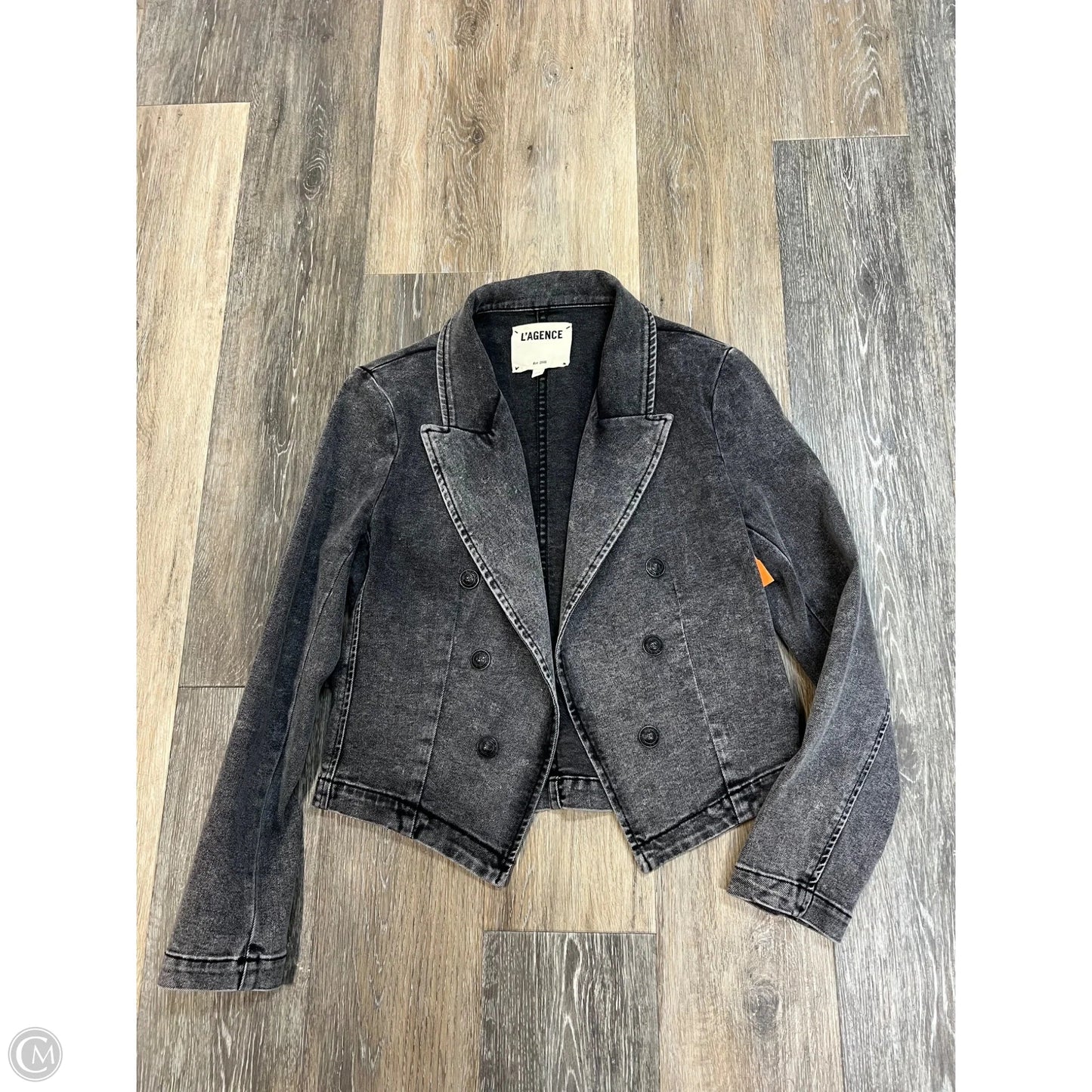 Blazer By L Agence In Grey Denim, Size: S