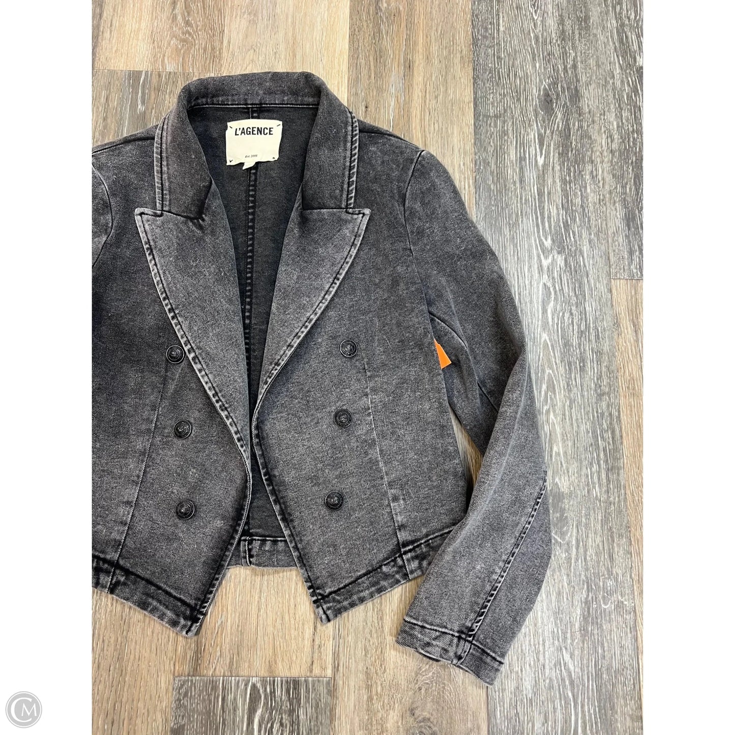 Blazer By L Agence In Grey Denim, Size: S