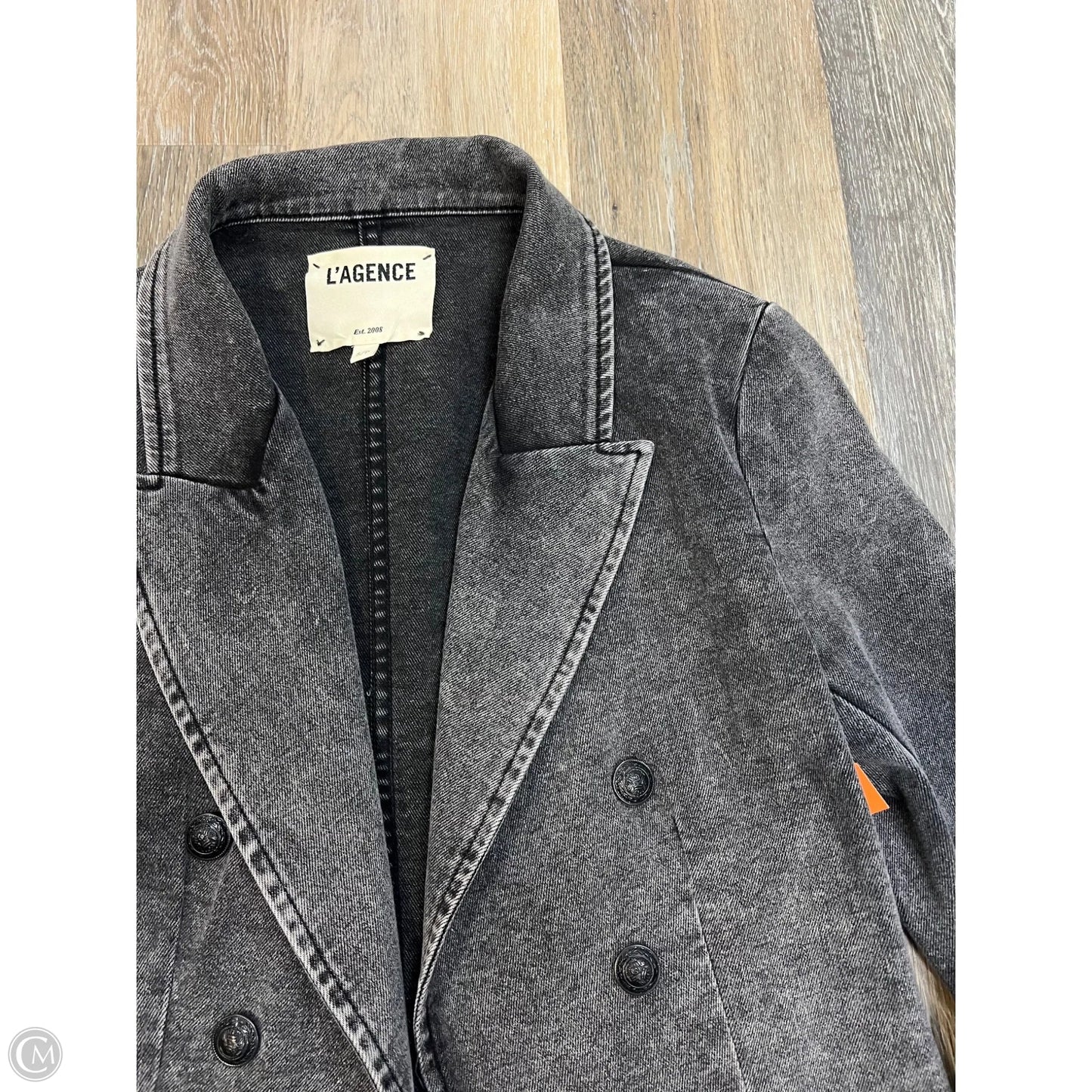Blazer By L Agence In Grey Denim, Size: S