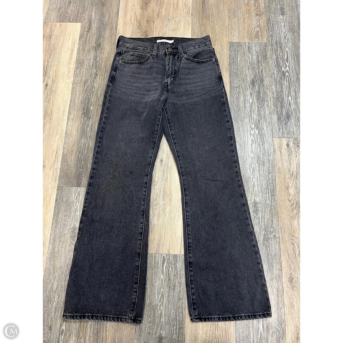 Jeans Boot Cut By Levis In Black Denim, Size: 0
