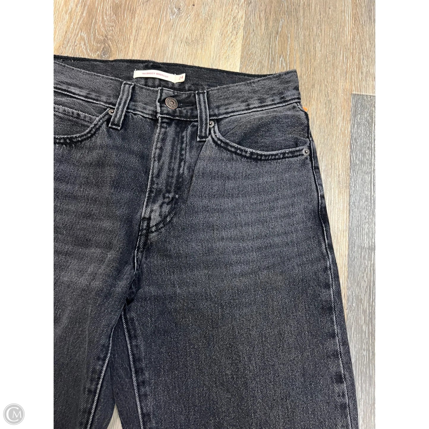 Jeans Boot Cut By Levis In Black Denim, Size: 0