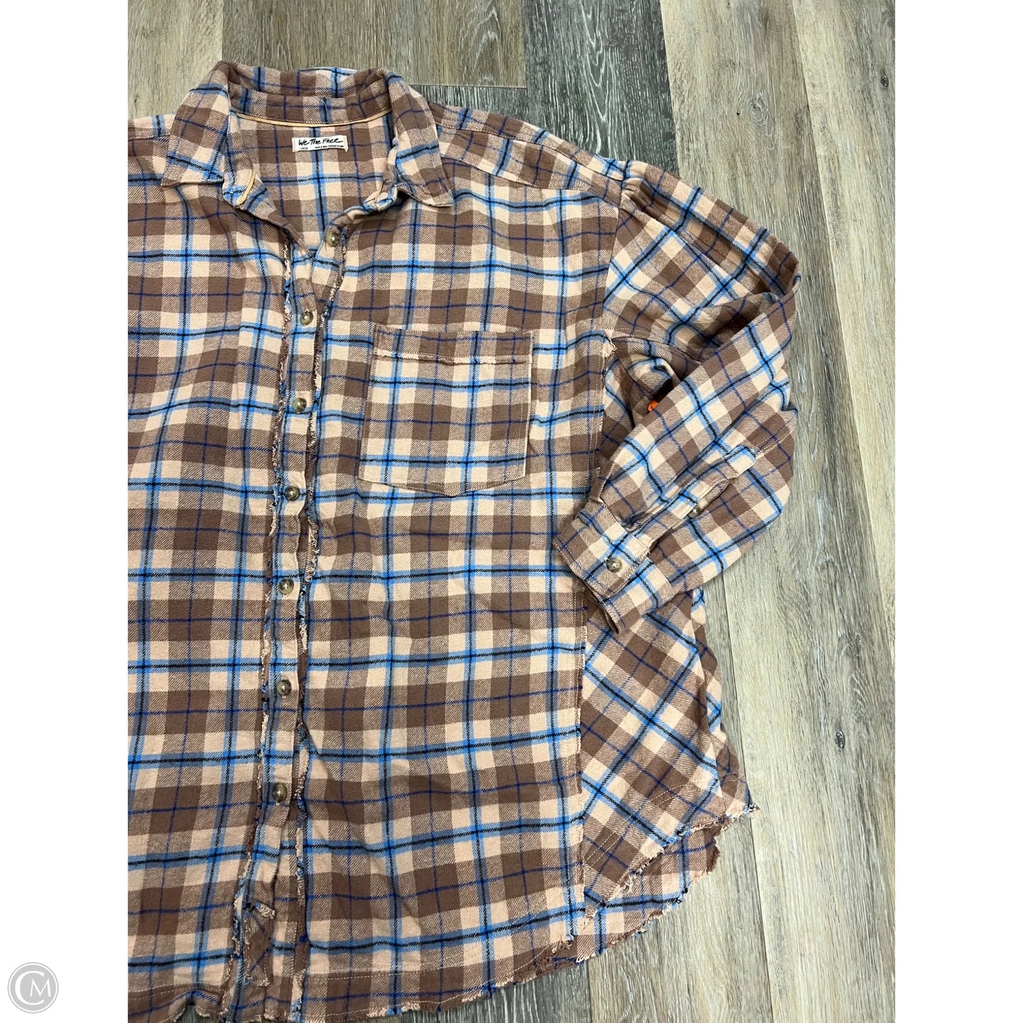 Jacket Shirt By We The Free In Plaid Pattern, Size: L