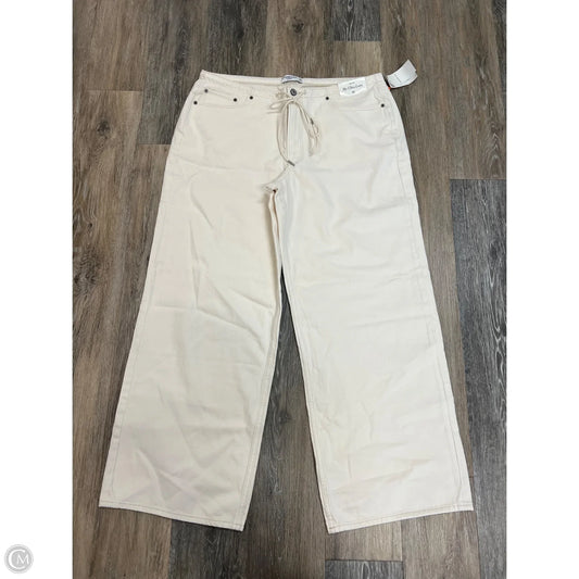 Jeans Wide Leg By Abercrombie And Fitch In Cream Denim, Size: 14