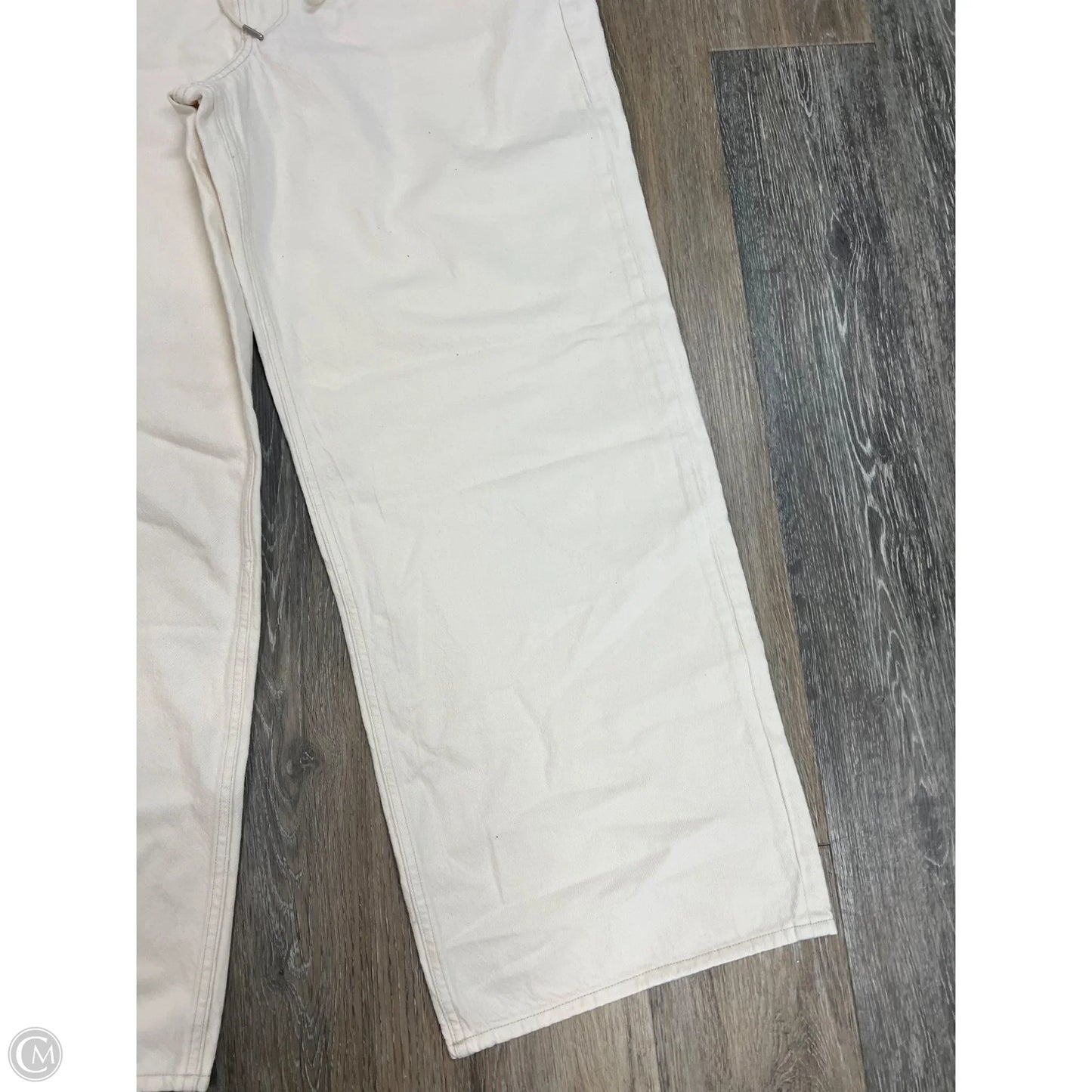 Jeans Wide Leg By Abercrombie And Fitch In Cream Denim, Size: 14