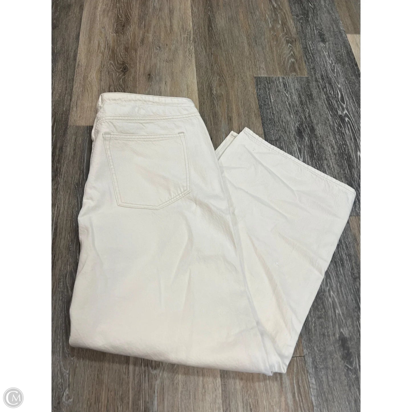 Jeans Wide Leg By Abercrombie And Fitch In Cream Denim, Size: 14