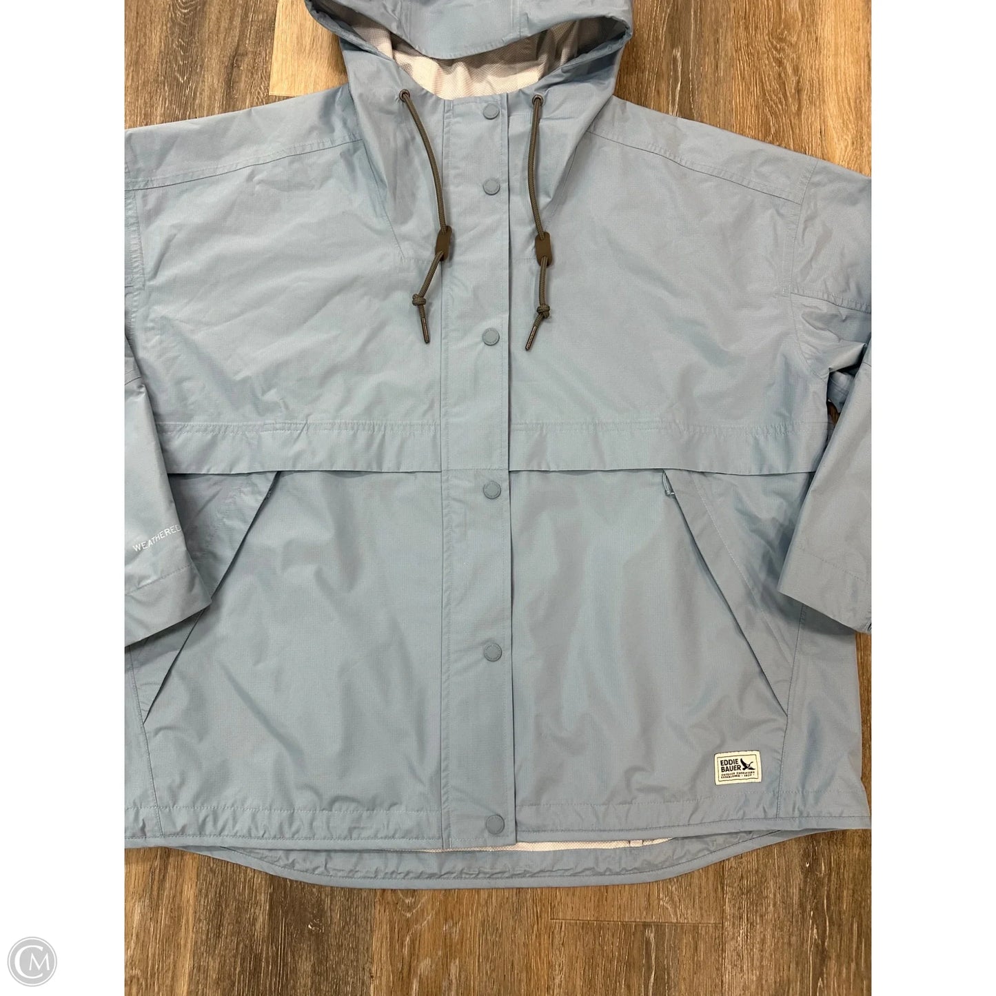 Coat Raincoat By Eddie Bauer In Blue, Size: Xl
