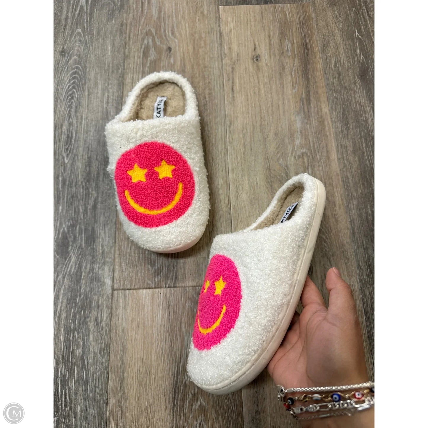 Slippers By Katy Did In White, Size: 6