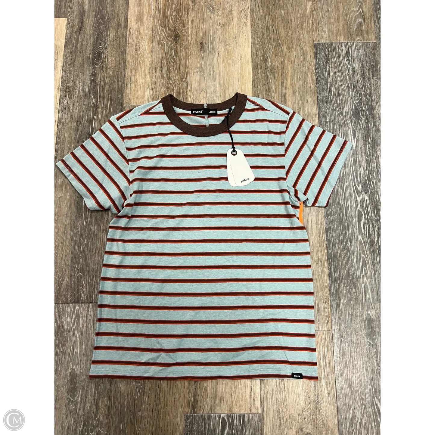 Top Short Sleeve By Prana In Striped Pattern, Size: S