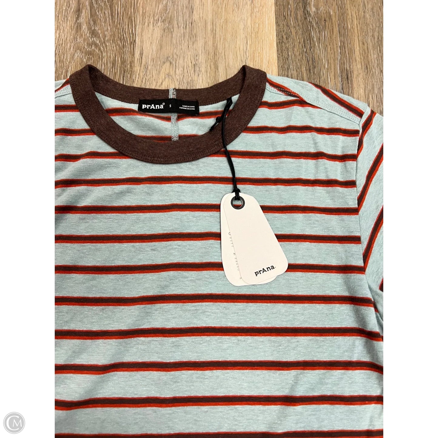 Top Short Sleeve By Prana In Striped Pattern, Size: S