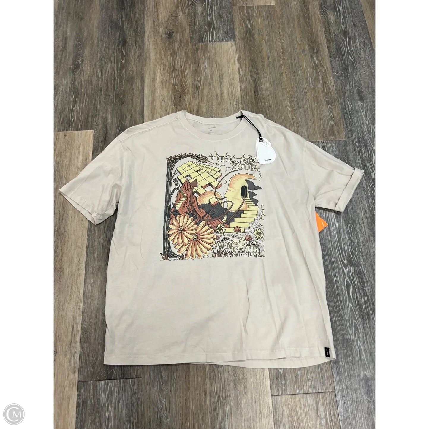Top Short Sleeve By Prana In Tan, Size: S