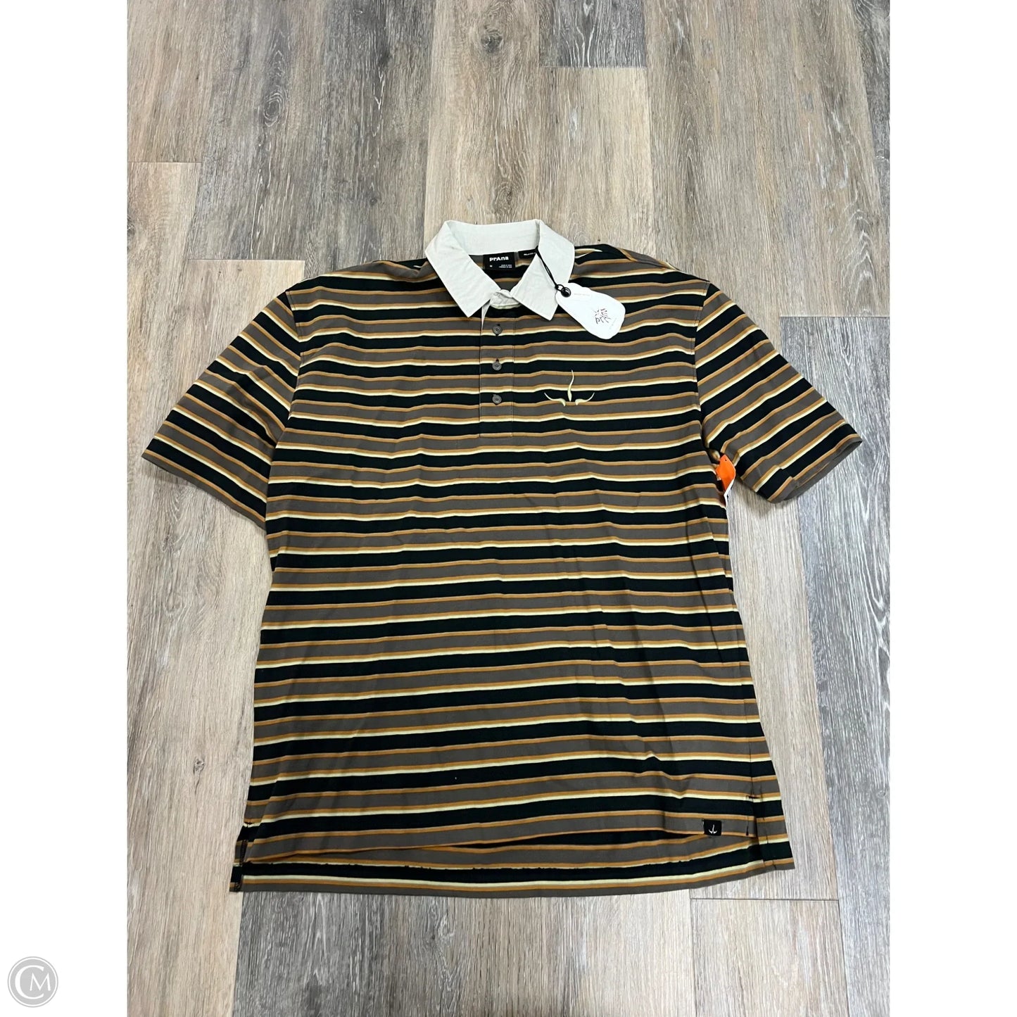 Top Short Sleeve By Prana In Striped Pattern, Size: M