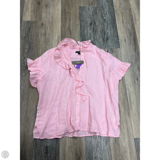 Blouse Short Sleeve By J. Crew In Pink, Size: 14