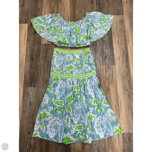Dress Set 2pc By Gretchen Scott In Blue & Green, Size: M