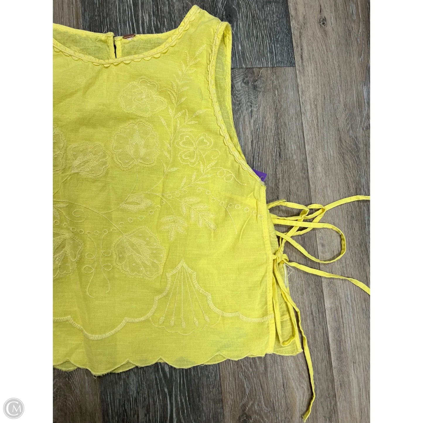 Top Sleeveless By Free People In Yellow, Size: M