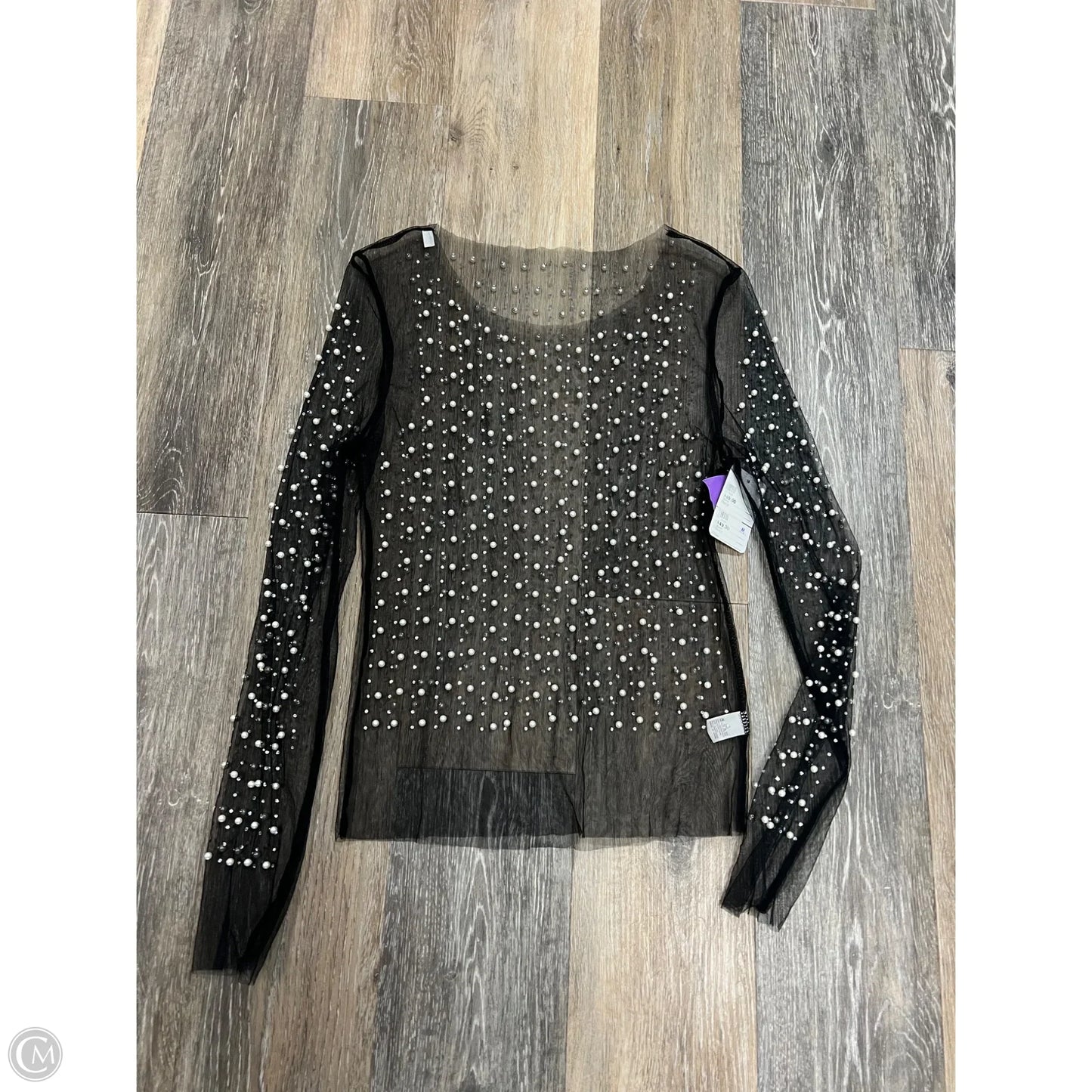 Top Long Sleeve By Clothes Mentor In Black, Size: M
