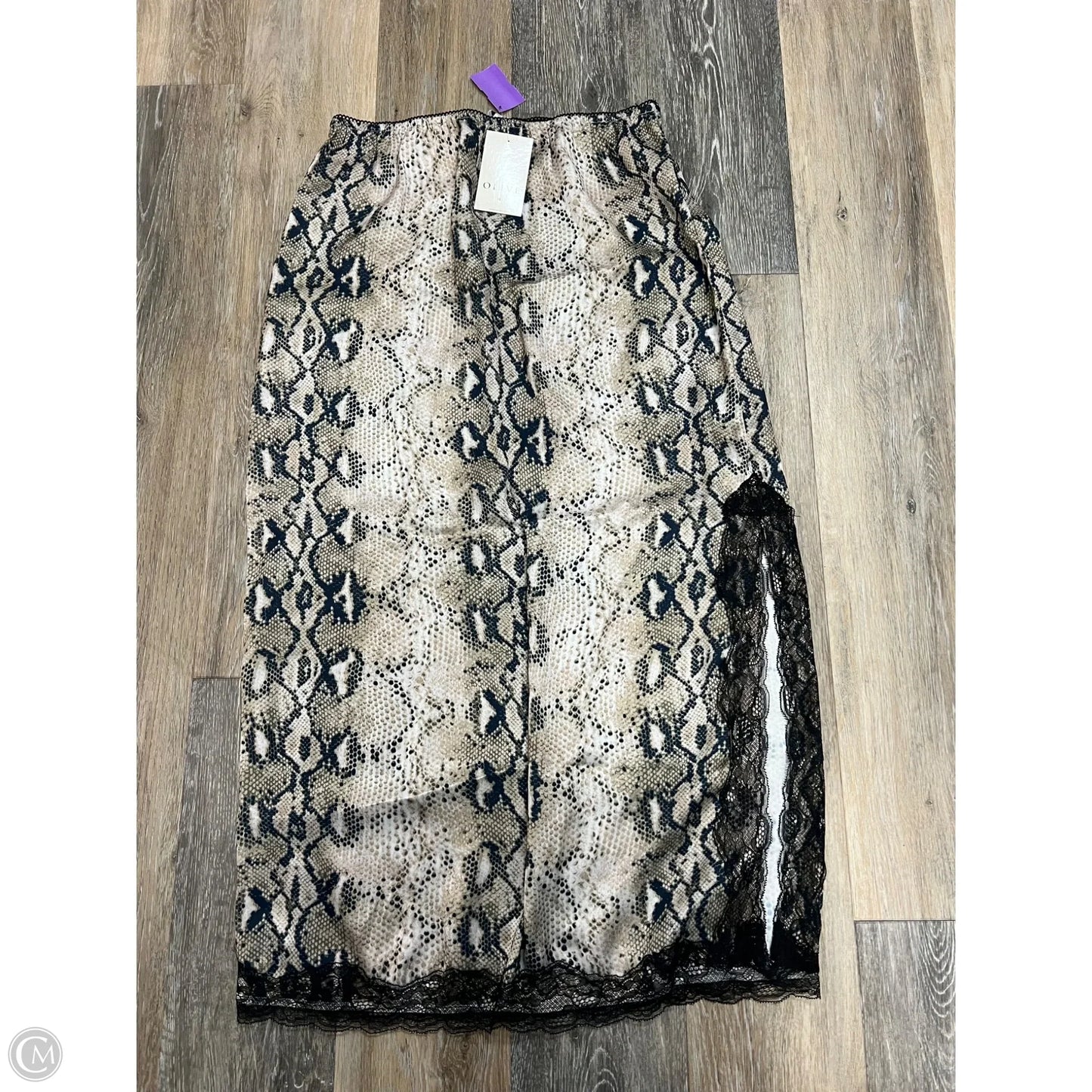 Skirt Midi By Edit by Nine In Snakeskin Print, Size: L