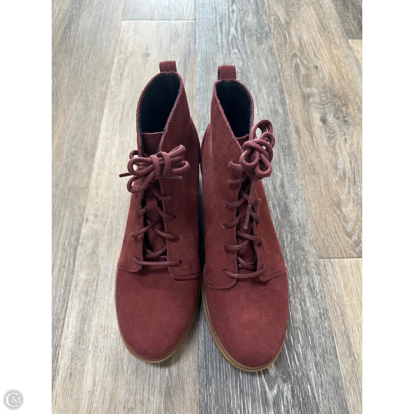 Boots Ankle Heels By Sorel In Maroon, Size: 9
