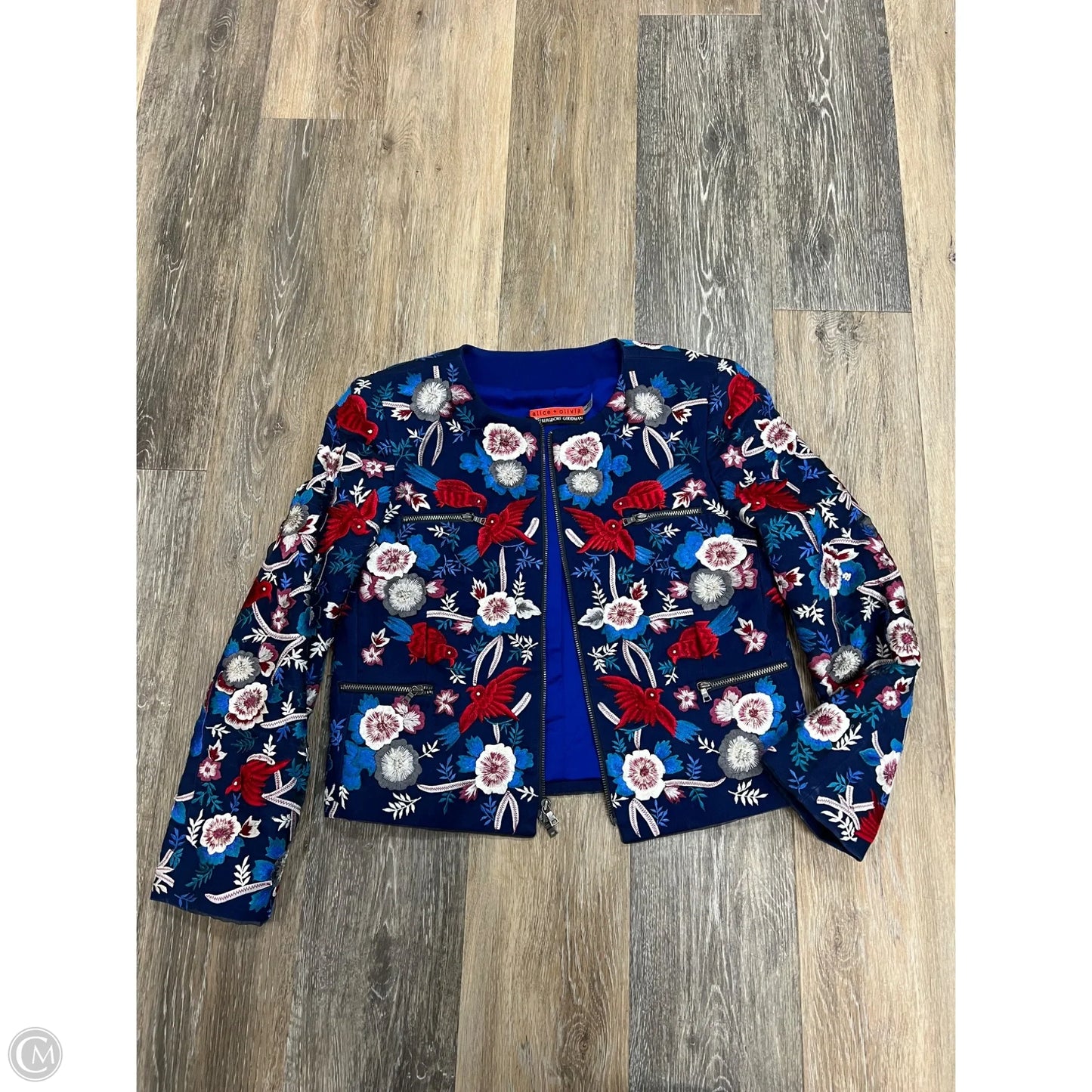 Blazer Designer By Alice + Olivia In Blue, Size: S