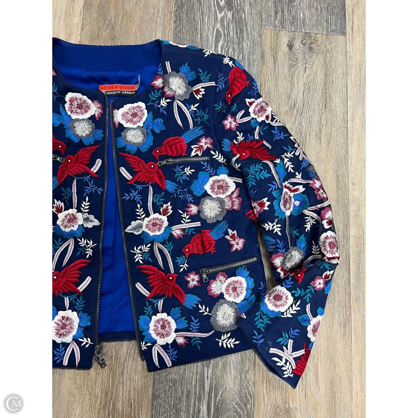 Blazer Designer By Alice + Olivia In Blue, Size: S