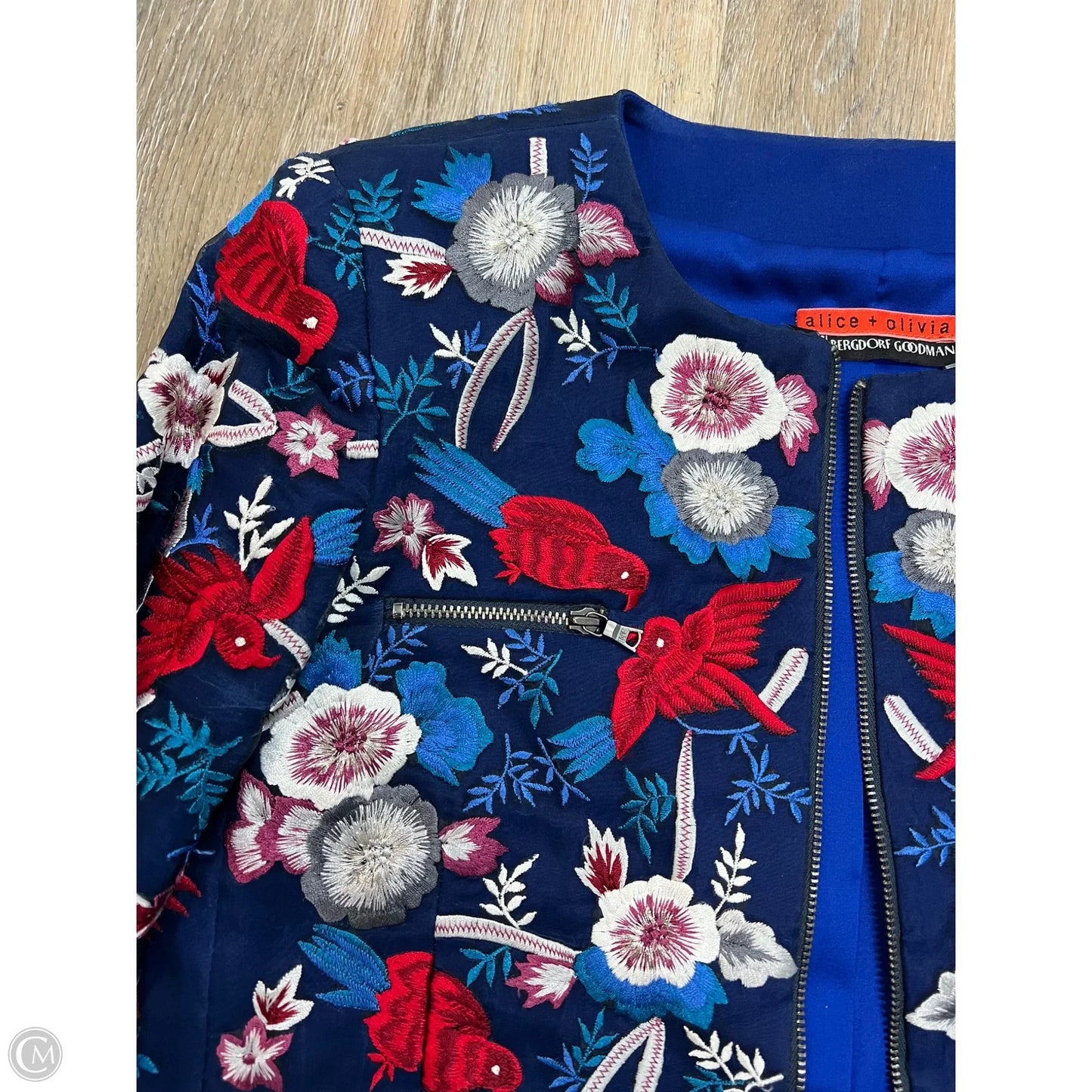Blazer Designer By Alice + Olivia In Blue, Size: S