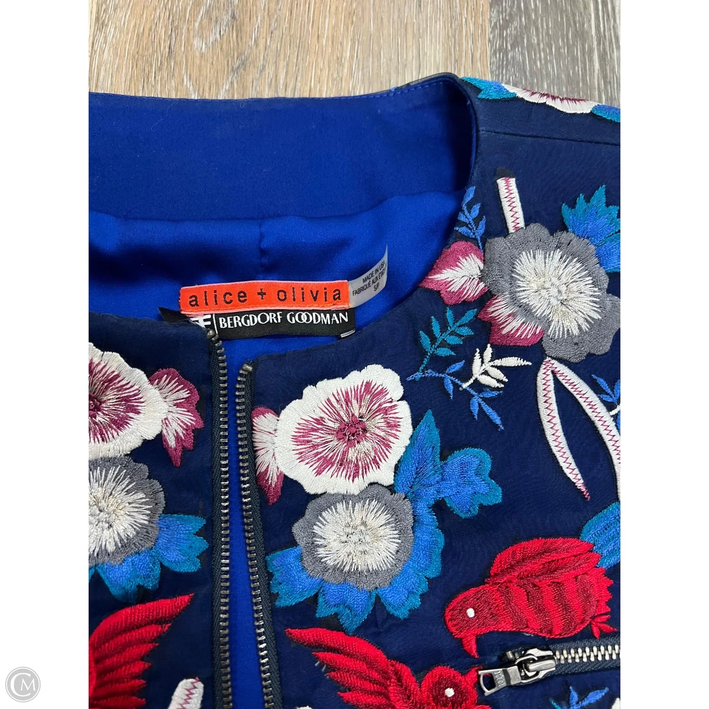 Blazer Designer By Alice + Olivia In Blue, Size: S