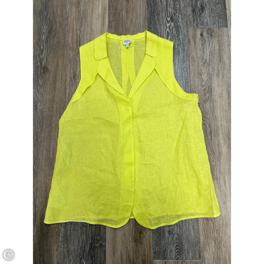 Top Sleeveless Luxury Designer By Armani In Yellow, Size: 10