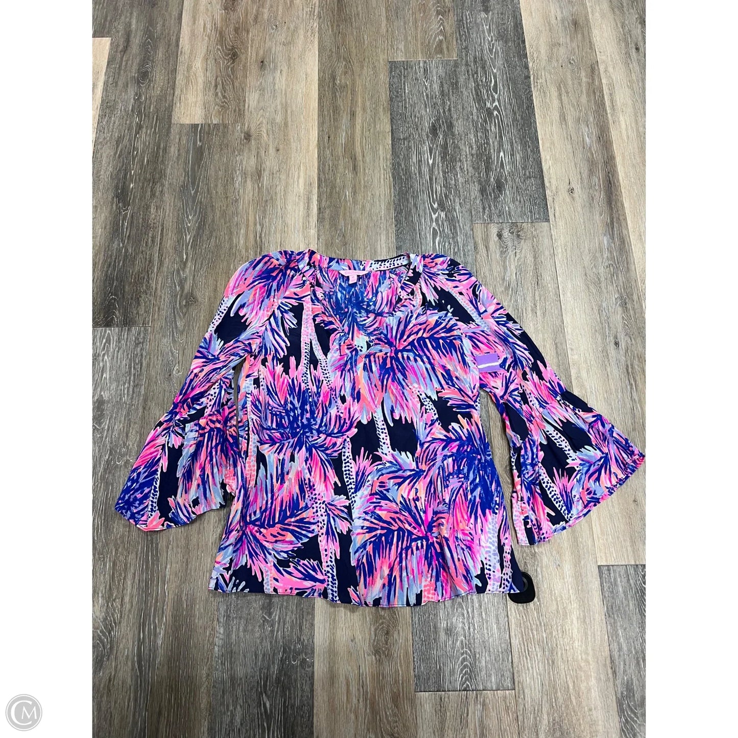 Blouse Designer By Lilly Pulitzer In Blue & Pink, Size: Xs