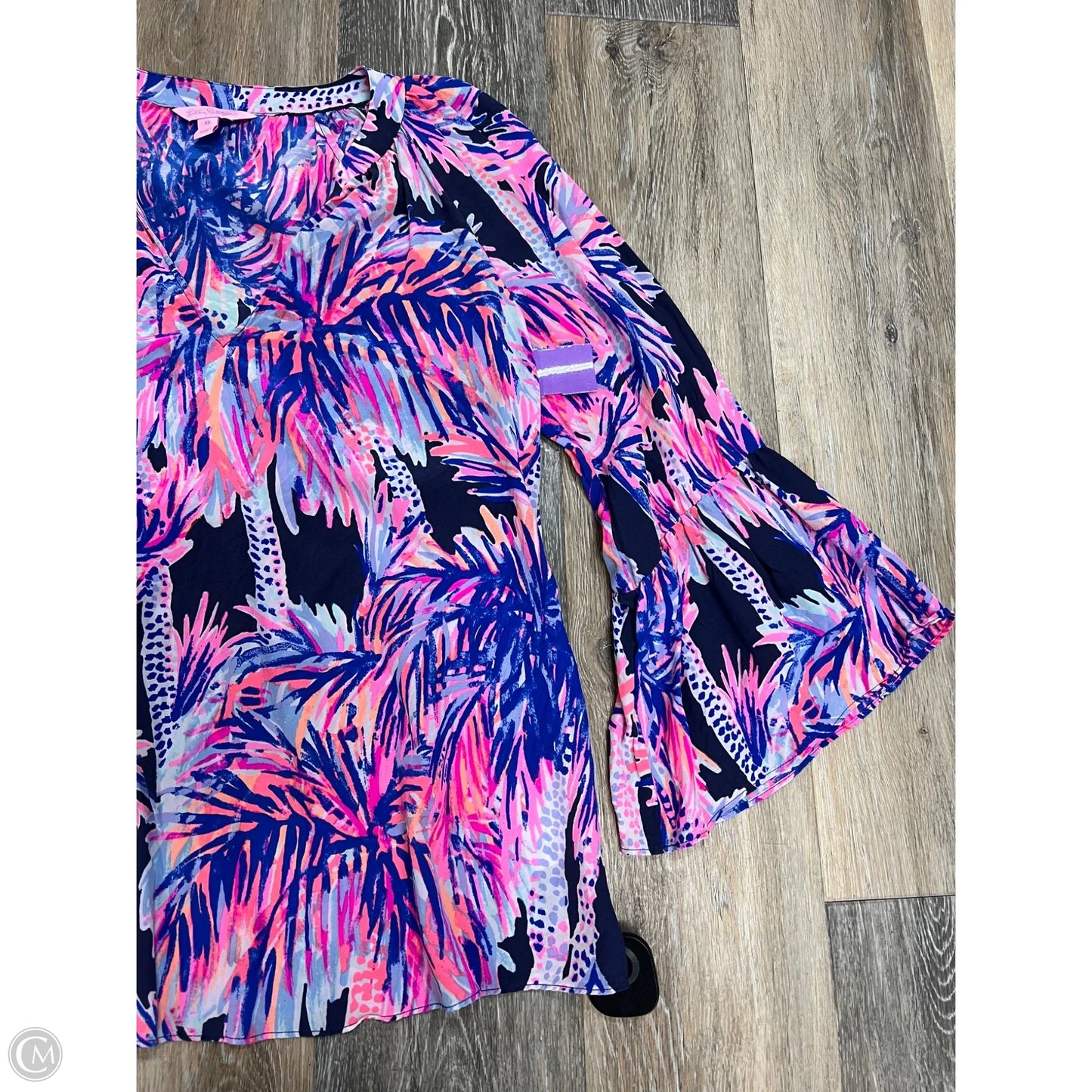 Blouse Designer By Lilly Pulitzer In Blue & Pink, Size: Xs
