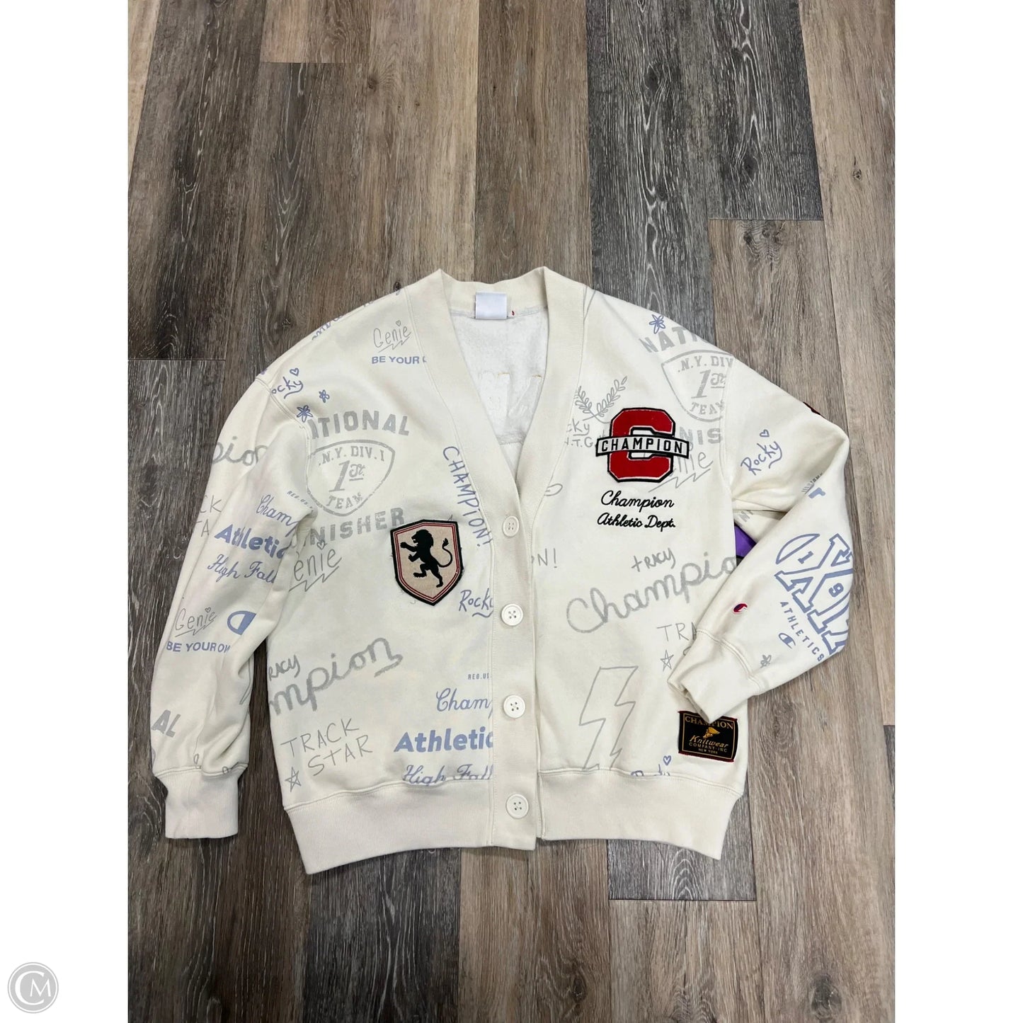 Sweater Cardigan By Champion In Cream, Size: M